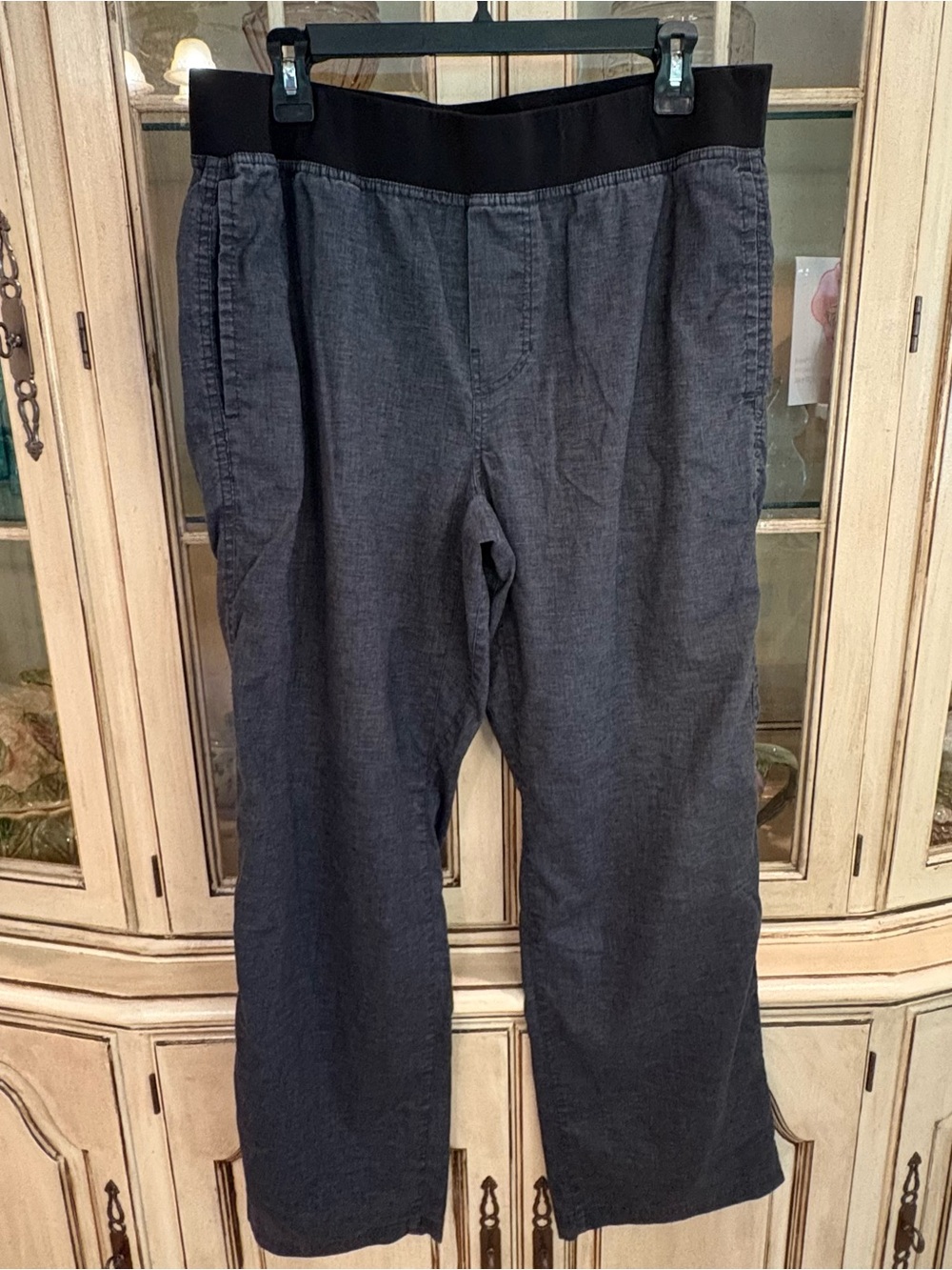 prAna Summit Pants Charcoal Grey Heathered with Drawstring in Size Large
